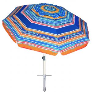Bulk Supply 7ft Heavy Duty Windproof Beach Umbrella – Reinforced Sand Anchor, Ventilated Tilt Canopy, UV50+ for Hotel/Pool/Garden Wholesale
