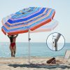 Bulk Supply 7ft Heavy Duty Windproof Beach Umbrella – Reinforced Sand Anchor, Ventilated Tilt Canopy, UV50+ for Hotel/Pool/Garden Wholesale