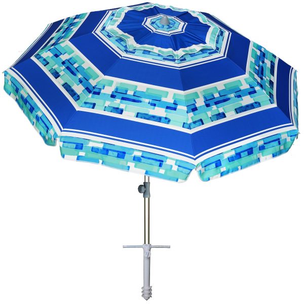 Bulk Supply 7ft Heavy Duty Windproof Beach Umbrella – Reinforced Sand Anchor, Ventilated Tilt Canopy, UV50+ for Hotel/Pool/Garden Wholesale