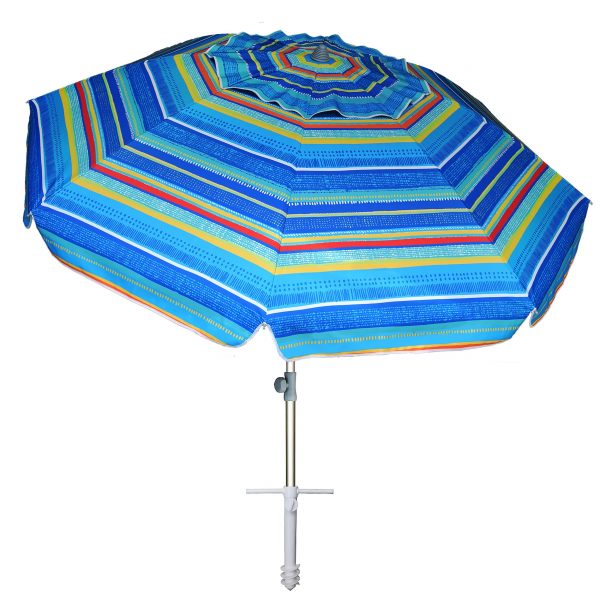 Bulk Supply 7ft Heavy Duty Windproof Beach Umbrella – Reinforced Sand Anchor, Ventilated Tilt Canopy, UV50+ for Hotel/Pool/Garden Wholesale