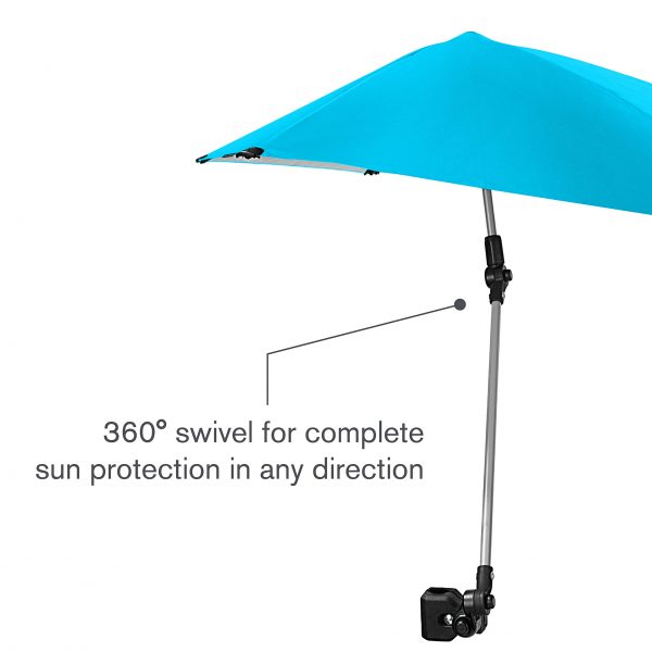 Wholesale SPF50+ Adjustable Sport-Brella with Universal Clamp – Compact Portable Sun Shade for Chairs/Strollers/Golf Carts