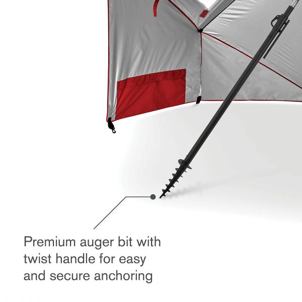 Wholesale 8FT UPF50+ Premium Umbrella Shelter – Dual Sun/Rain Protection with Side Panels & Auger Anchor for Beach/Events