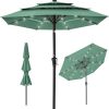 10' Commercial Solar LED Umbrella | 3-Tier Vented Design | for Resort