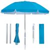 Wholesale Foldable Beach Umbrella Customizable Sun Shade Umbrellas 6FT Foldable Travel Beach Umbrella with Sand Anchor