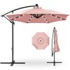 10' Commercial Solar LED Cantilever Umbrella | 24 Lights | for Resort