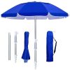 Wholesale Foldable Beach Umbrella Customizable Sun Shade Umbrellas 6FT Foldable Travel Beach Umbrella with Sand Anchor