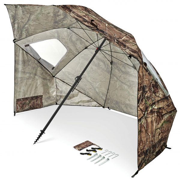 Wholesale 8FT UPF50+ Premium Umbrella Shelter – Dual Sun/Rain Protection with Side Panels & Auger Anchor for Beach/Events
