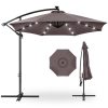10' Commercial Solar LED Cantilever Umbrella | 24 Lights | for Resort