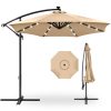 10' Commercial Solar LED Cantilever Umbrella | 24 Lights | for Resort