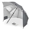 Wholesale 8FT UPF50+ Premium Umbrella Shelter – Dual Sun/Rain Protection with Side Panels & Auger Anchor for Beach/Events
