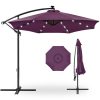 10' Commercial Solar LED Cantilever Umbrella | 24 Lights | for Resort