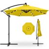 10' Commercial Solar LED Cantilever Umbrella | 24 Lights | for Resort