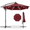 10' Commercial Solar LED Cantilever Umbrella | 24 Lights | for Resort