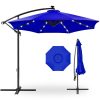 10' Commercial Solar LED Cantilever Umbrella | 24 Lights | for Resort
