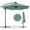 10' Commercial Solar LED Cantilever Umbrella | 24 Lights | for Resort
