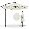 10' Commercial Solar LED Cantilever Umbrella | 24 Lights | for Resort