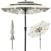 10' Commercial Solar LED Umbrella | 3-Tier Vented Design | for Resort
