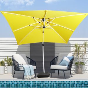 Factory Promotion Waterproof Double Canopy Outdoor Umbrella 9.5ft Cantilever Garden Parasol
