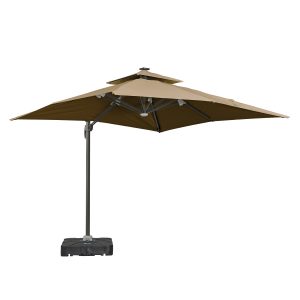 15'x18' Rectangle Solar Light Umbrella | Commercial Shade