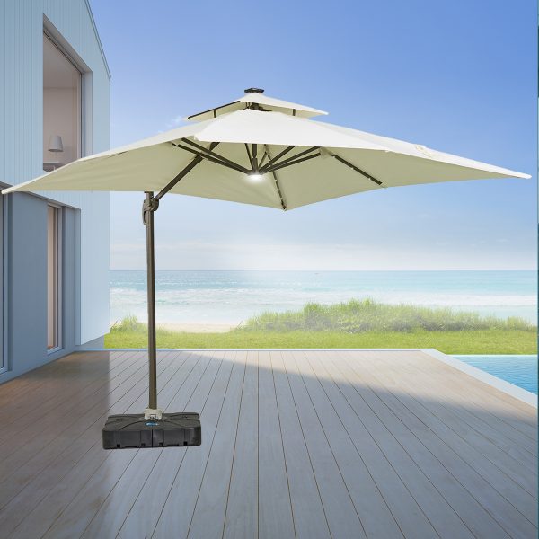 16.5'x18' Oversized Solar Umbrella | with 32 LED Lights | OEM