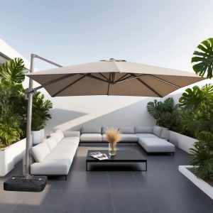 3.5x3.5m Square Commercial Cantilever Umbrella | For Cafe & Restaurant seating | OEM Manufacturer