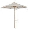 2.5m Round Single - Top Patio Umbrella, 8 Ribs, 48mm Wood - Imitation Iron Pole, 200g Polyester Fabric | Outdoor Shade Solution