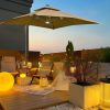 13'x13' Large Square Solar Parasol | 32 Lights | Cantilever