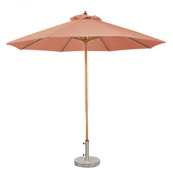 2.5m Round Single - Top Patio Umbrella, 8 Ribs, 48mm Wood - Imitation Iron Pole, 200g Polyester Fabric | Outdoor Shade Solution