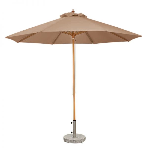 2.5m Round Single - Top Patio Umbrella, 8 Ribs, 48mm Wood - Imitation Iron Pole, 200g Polyester Fabric | Outdoor Shade Solution