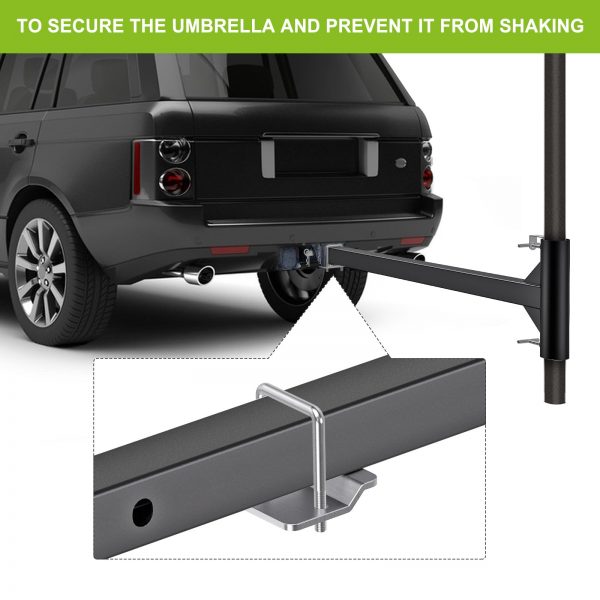 Heavy-Duty Hitch Mount Umbrella Holder for 2" Poles - Commercial-Grade Support for Outdoor Events, Tailgating, and Patio Shade Solutions