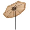 Wholesale 9 ft Thatched Patio Umbrella, 2 Tier Hawaiian Style PE Grass Beach Umbrella with 8 Ribs, Tilt Adjustment, Manual Crank, Tiki Umbrella for Backyard, Poolside, Deck