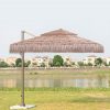 Wholesale Double Roof Straw Parasol Umbrella, Breathable Heat-Insulated Waterproof 250 CM Thatched Parasol, Garden Pool Patio Raffia Straw Umbrella