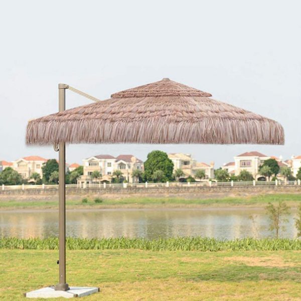 Wholesale Double Roof Straw Parasol Umbrella, Breathable Heat-Insulated Waterproof 250 CM Thatched Parasol, Garden Pool Patio Raffia Straw Umbrella