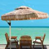 Wholesale Double Roof Straw Parasol Umbrella, Breathable Heat-Insulated Waterproof 250 CM Thatched Parasol, Garden Pool Patio Raffia Straw Umbrella