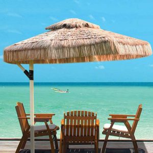 Wholesale Double Roof Straw Parasol Umbrella, Breathable Heat-Insulated Waterproof 250 CM Thatched Parasol, Garden Pool Patio Raffia Straw Umbrella