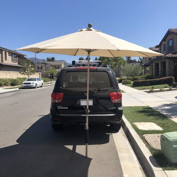 Heavy-Duty Hitch Mount Umbrella Holder for 2" Receiver - Commercial Grade Outdoor Shade Solution for Patio Umbrellas up to 2" Diameter - Ideal for Events, Tailgating and Outdoor Business Use