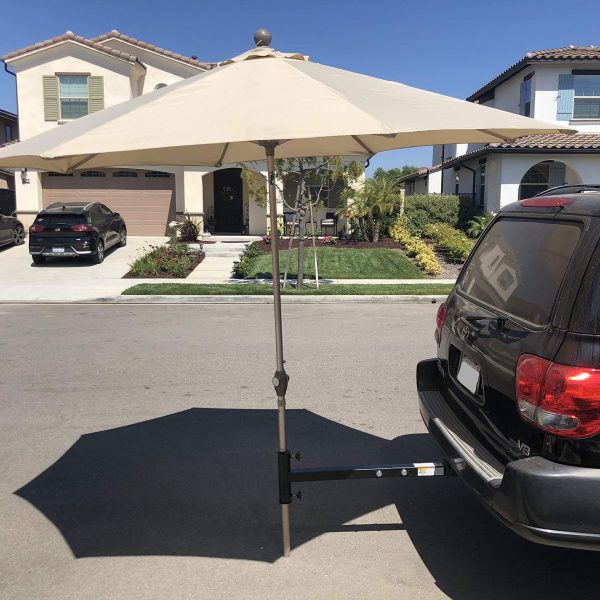 Heavy-Duty Hitch Mount Umbrella Holder for 2" Receiver - Commercial Grade Outdoor Shade Solution for Patio Umbrellas up to 2" Diameter - Ideal for Events, Tailgating and Outdoor Business Use