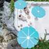 Customize Design Beach Sun Umbrella Petal Shaped Parasol Rattan Garden Umbrella Outdoor Furniture Parasols Villa