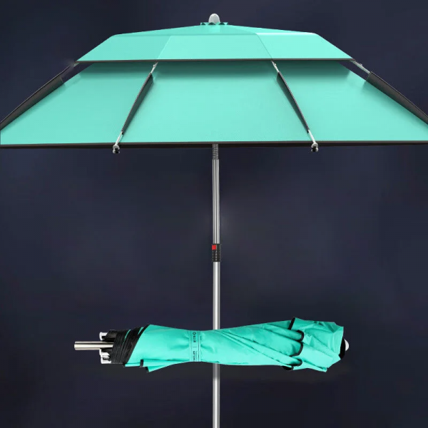 New Big UV protection Double Layer Outdoor Windproof Fishing Umbrella Patio Beach Umbrella Foldable Crank Lift for Courtyard
