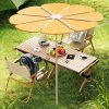 Customize Design Beach Sun Umbrella Petal Shaped Parasol Rattan Garden Umbrella Outdoor Furniture Parasols Villa