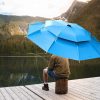 New Big UV protection Double Layer Outdoor Windproof Fishing Umbrella Patio Beach Umbrella Foldable Crank Lift for Courtyard
