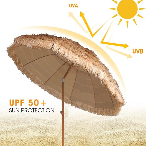 7.5FT Commercial Thatched Tiki Umbrella – Authentic Tropical Shading for Hospitality Venues