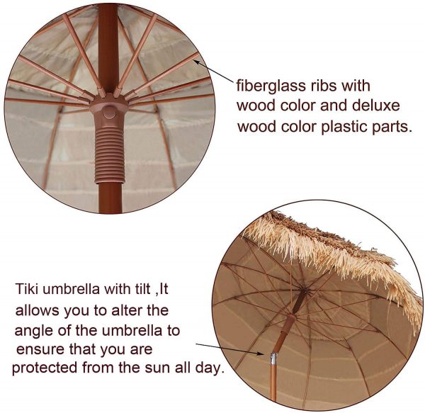 7.5FT Commercial Thatched Tiki Umbrella – Authentic Tropical Shading for Hospitality Venues