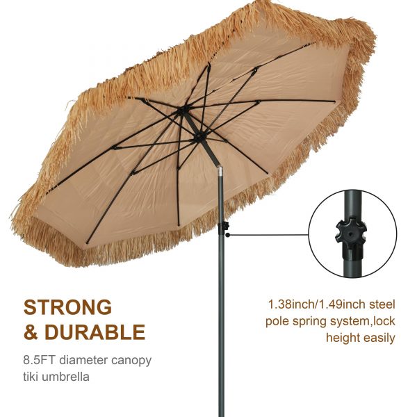 7.5FT Commercial Thatched Tiki Umbrella – Authentic Tropical Shading for Hospitality Venues